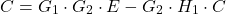 \[ C = G_1 \cdot G_2 \cdot E - G_2 \cdot H_1 \cdot C \]