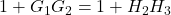 1 + G_1 G_2 = 1 + H_2 H_3