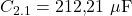 C_{2.1} = 212{,}21\ \mu\text{F}