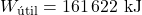 W_{\text{&uacute;til}} = 161\,622\ \text{kJ}