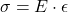 \sigma=E \cdot \epsilon