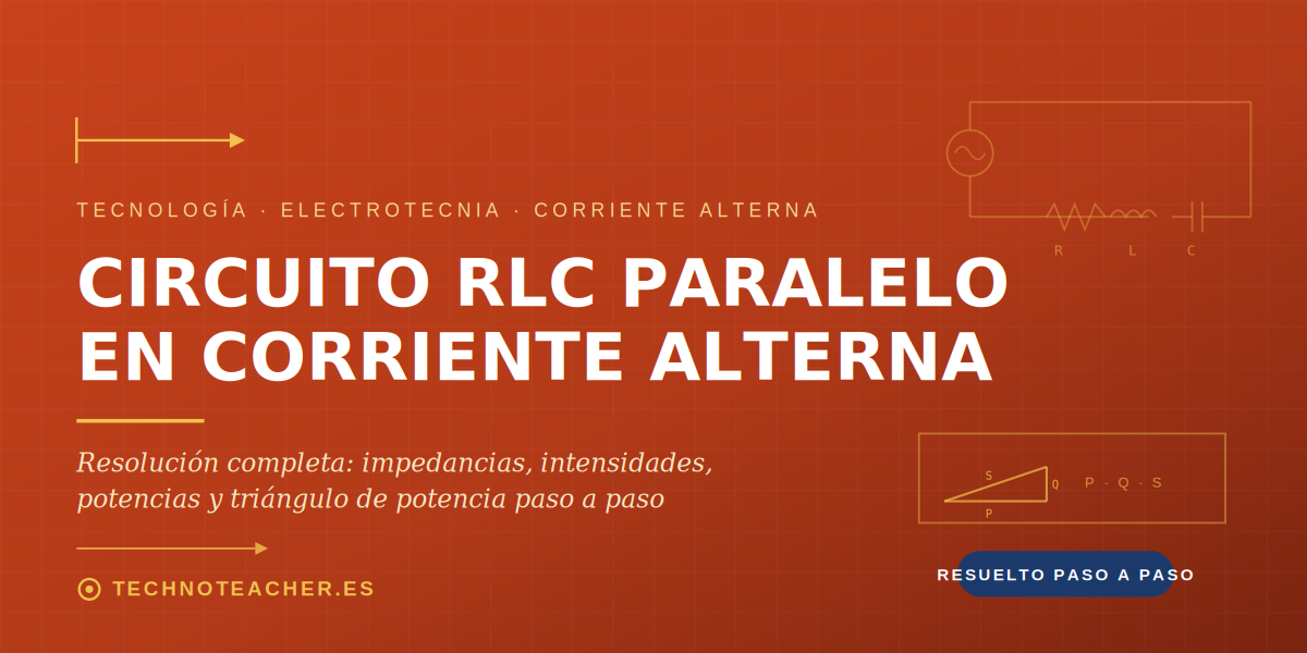 Circuito RLC en paralelo en corriente alterna: resolución paso a paso con números complejos