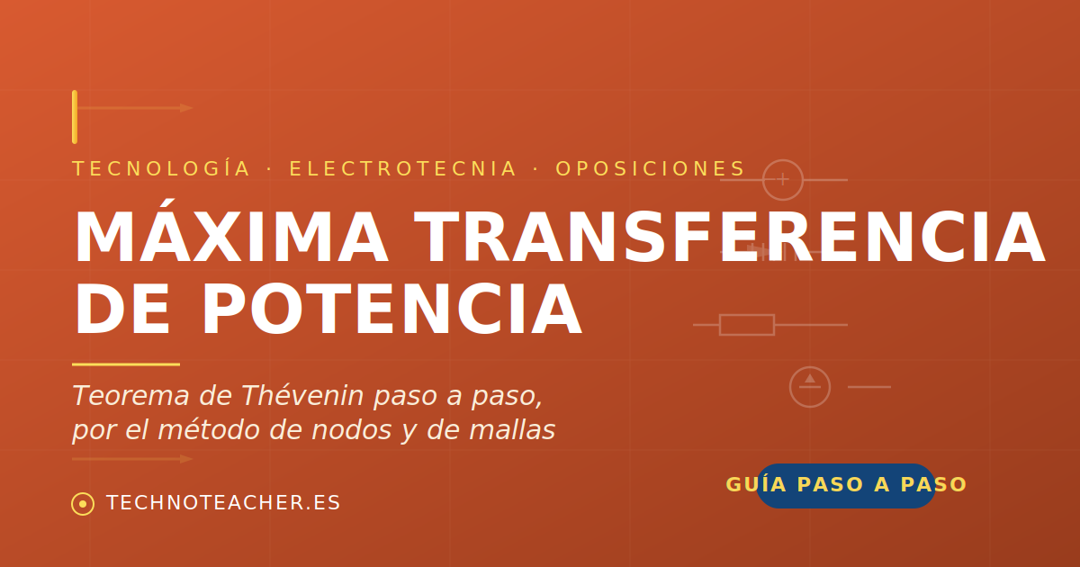 Máxima transferencia de potencia: teorema de Thévenin paso a paso